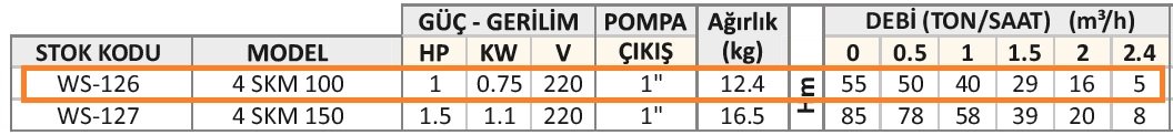 4SKM 100 SÜRTME FANLI DALGIÇ POMPA